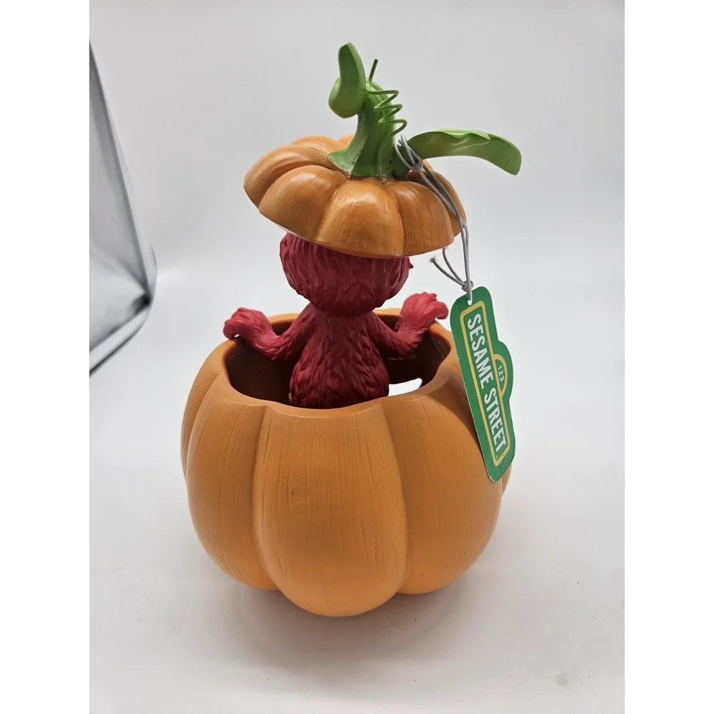 Elmo Halloween Pumpkin Figurine NWT Sesame Street Fall Decor Resin